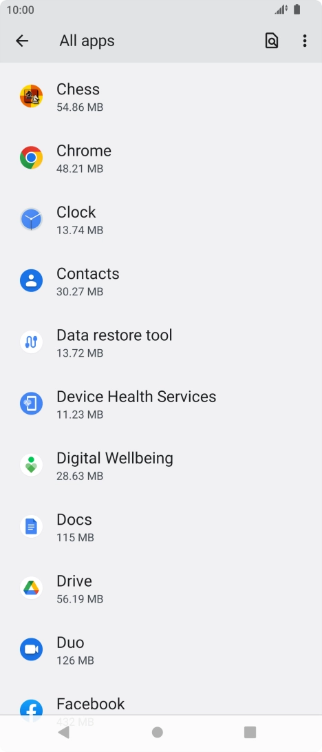 Press the required app.