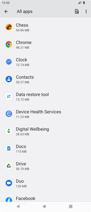 Press the required app.