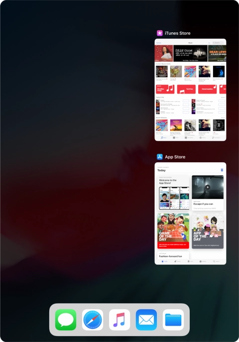 Slide upwards on the required application to end it.