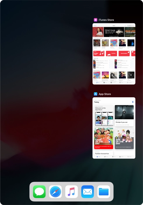 Slide upwards on the required application to end it.