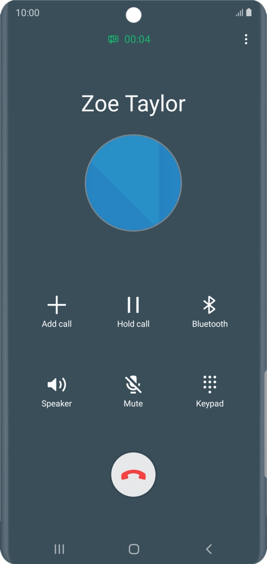 Press the end call icon.