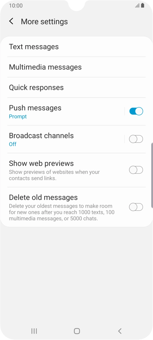 Press Text messages.