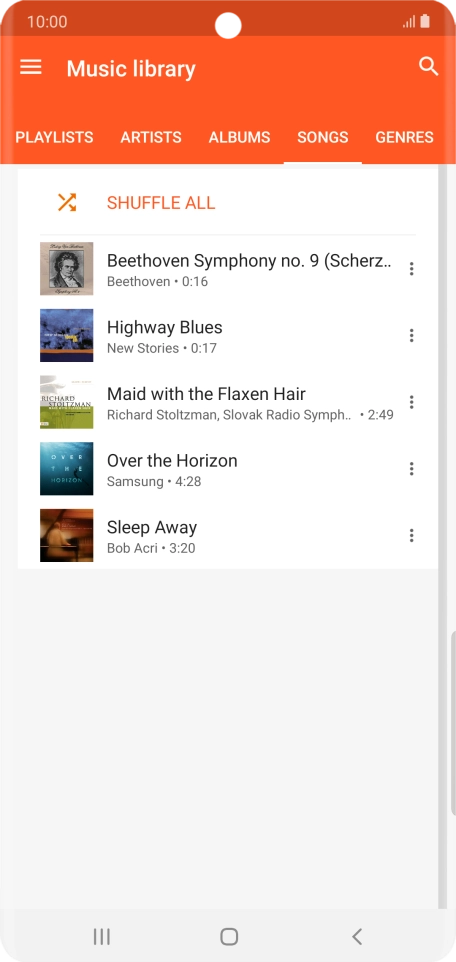 Press the required audio file.