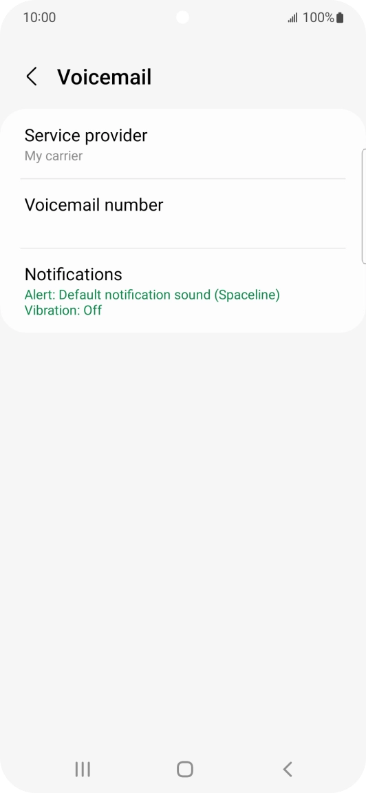 Press Voicemail number.