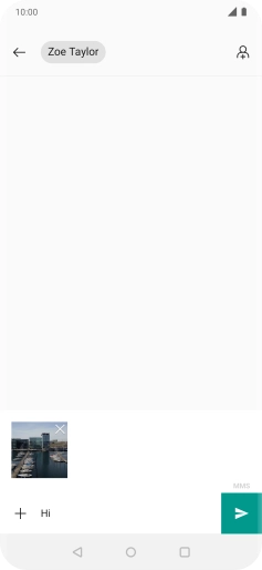 Press the send icon when you've finished your MMS.