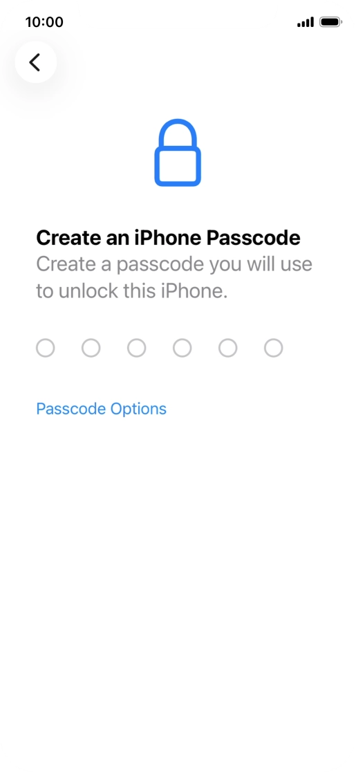 Press Passcode Options.