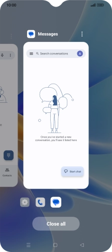 To end one running application, slide your finger upwards on the required application.