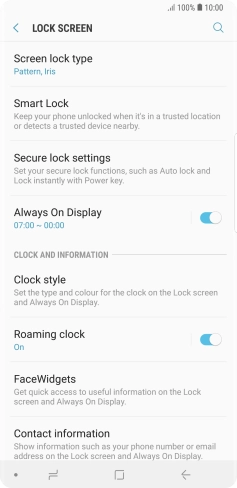 Press Screen lock type and key in the additional phone lock code you created earlier.