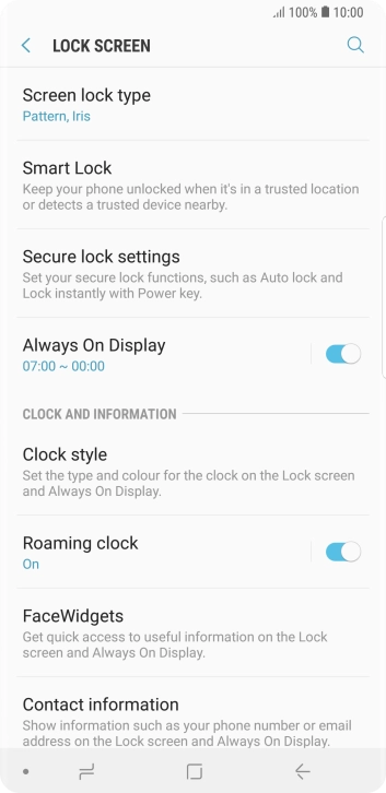 Press Screen lock type and key in the additional phone lock code you created earlier.