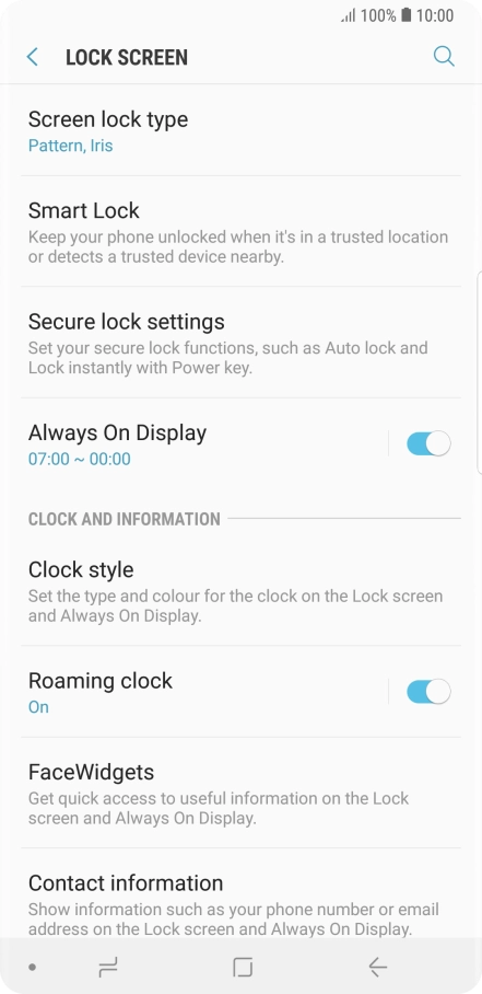 Press Screen lock type and key in the additional phone lock code you created earlier.