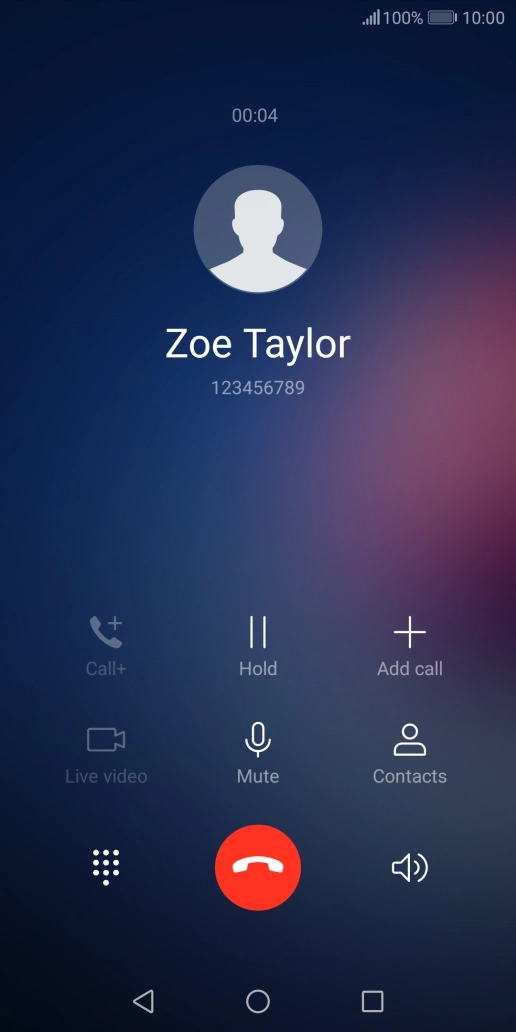 Press the end call icon.