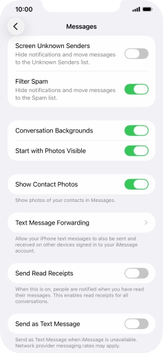 Press the indicator next to 