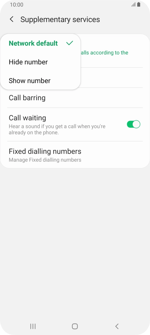 Press Show number to turn on caller identification.