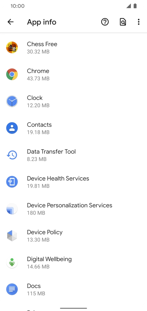 Press the required app.