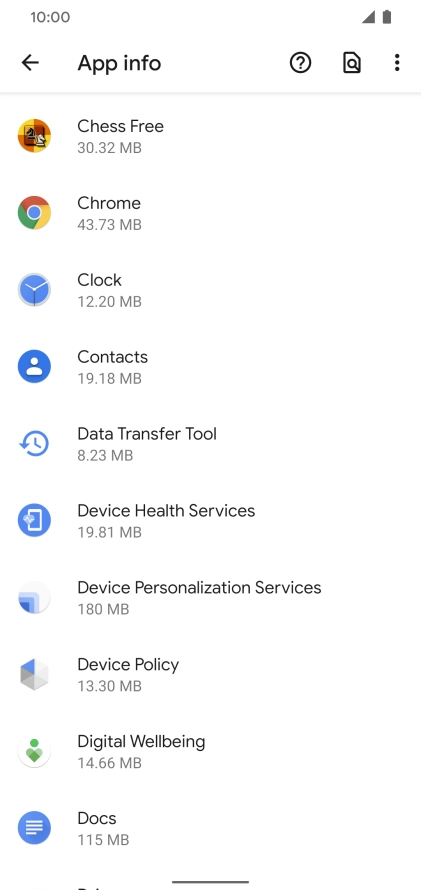 Press the required app.