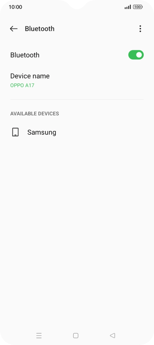 Press the required Bluetooth device and follow the instructions on the screen to pair the device with your phone.