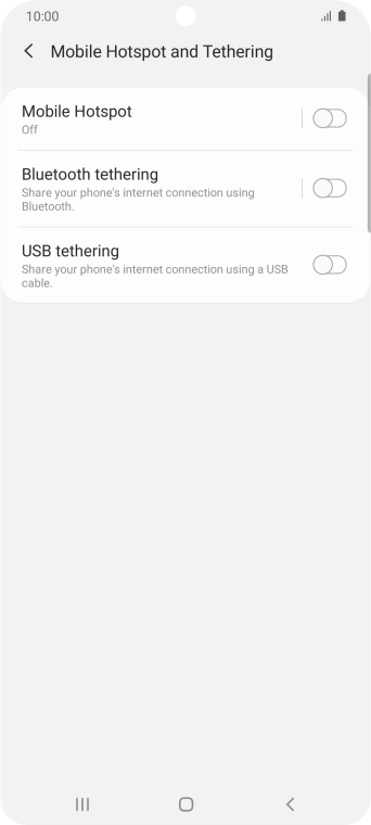 Press Mobile Hotspot.