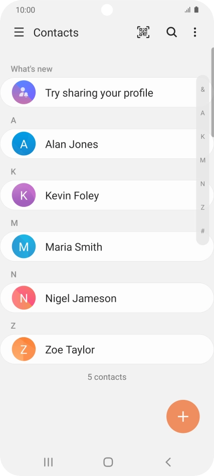 Press the new contact icon.