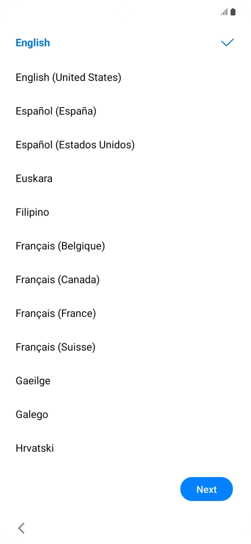 Press the required language.