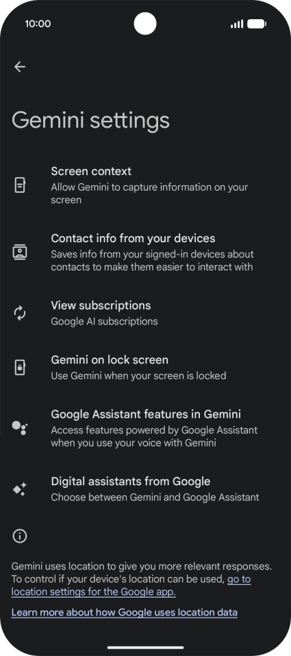Follow the instructions on the screen to select the required settings.