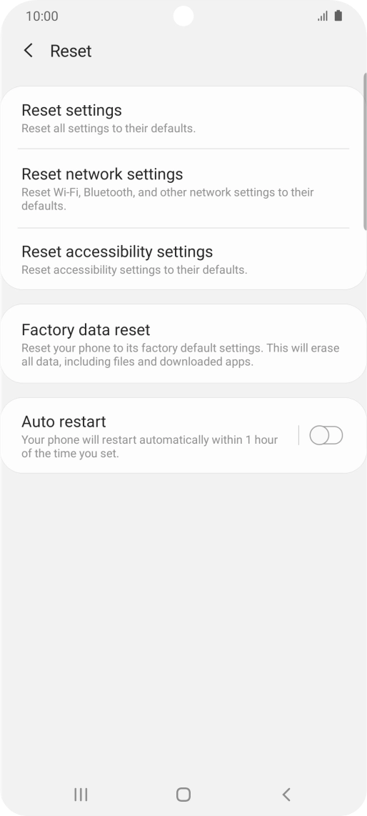 Press Factory data reset.