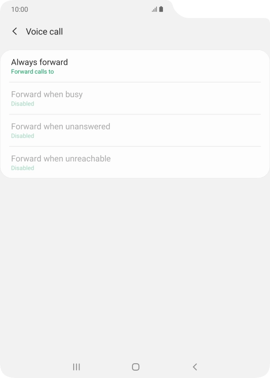Press the required divert type.