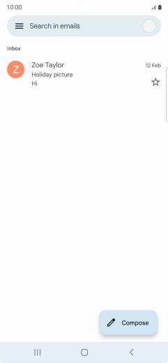 Press the email account icon.