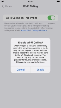 If you turn on the function, press Enable.