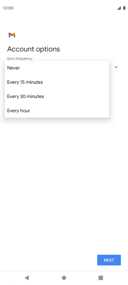 Press the required setting.