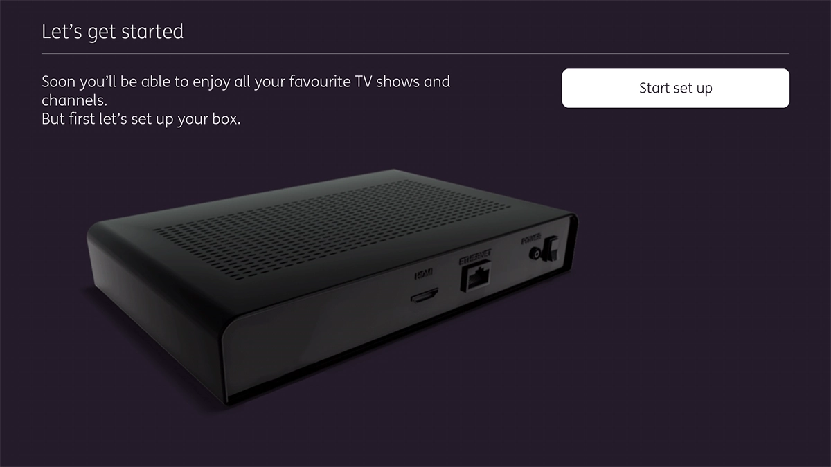 Highlight Start set up.