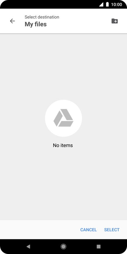 To create a new folder, press the new folder icon and follow the instructions on the screen to create a new folder.