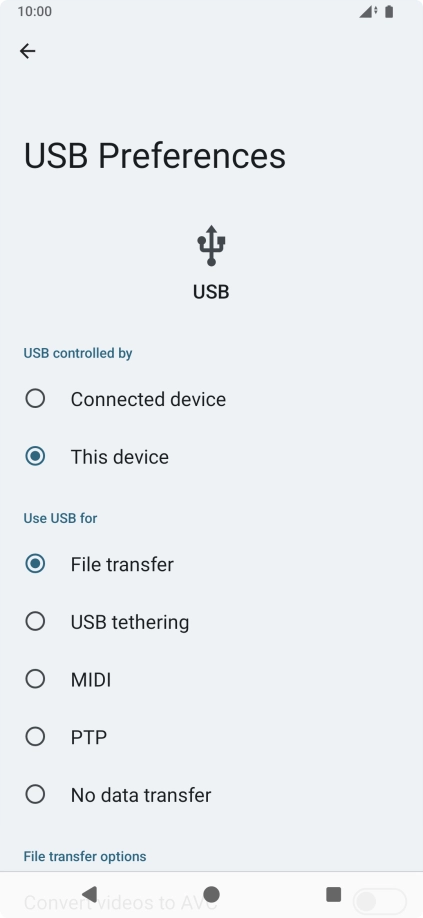 Press File transfer.