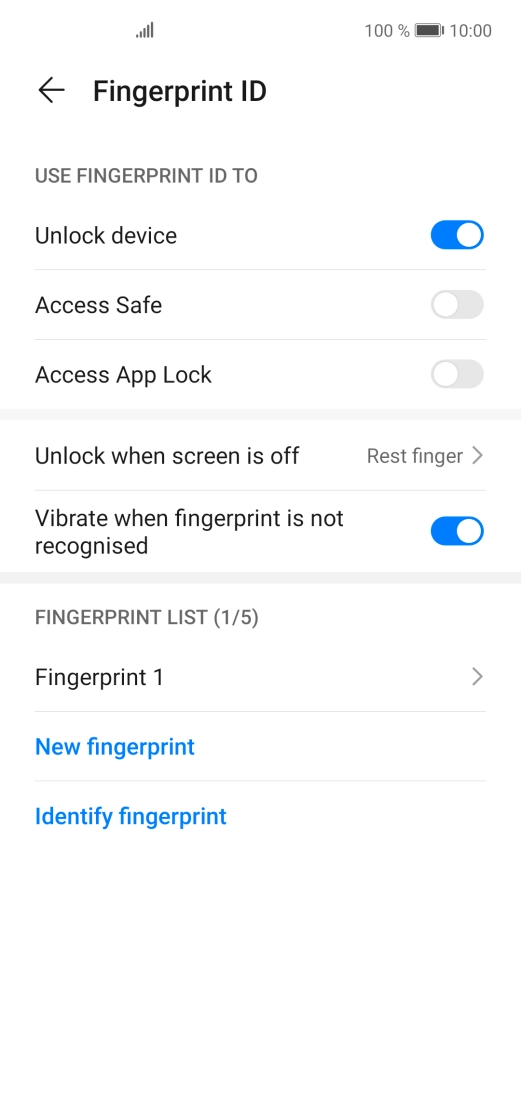 Press the indicators next to the required settings to turn them on or off.
