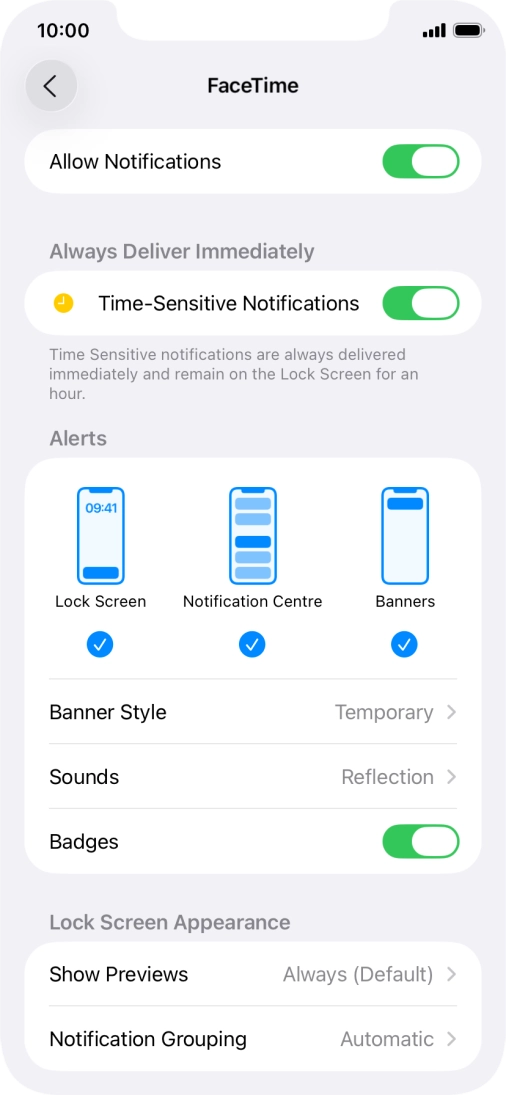 Press the indicator next to 