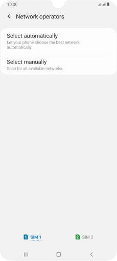 Press the required SIM.