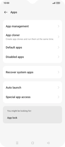 Press App management.