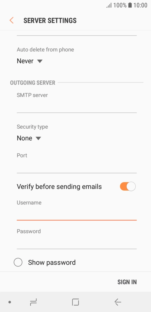 Press the field below 