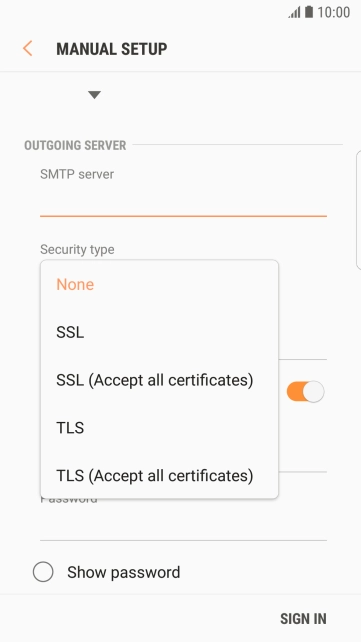 Press None to turn off the function.
