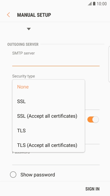 Press None to turn off the function.