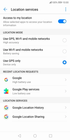 If you select Use GPS, Wi-Fi and mobile networks, your phone can find your exact position using the GPS satellites, the mobile network and nearby Wi-Fi networks. Satellite-based GPS requires a clear view of the sky.