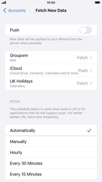 If you turn off the function, press the required setting.