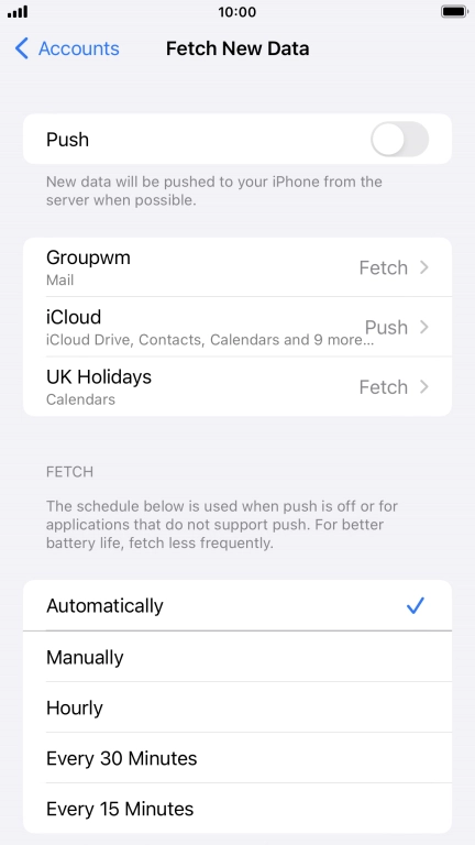 If you turn off the function, press the required setting.
