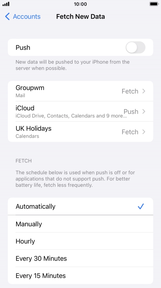 If you turn off the function, press the required setting.