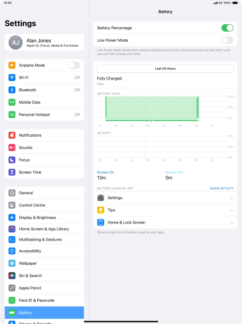Press the indicator next to 