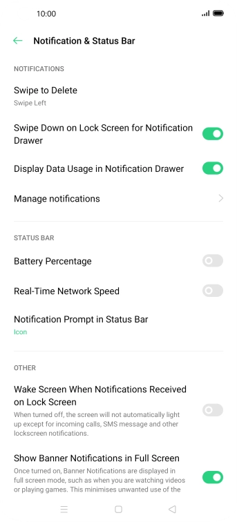 Press Manage notifications.