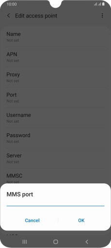 Key in 8080 and press OK.