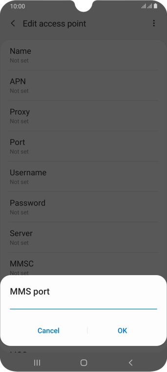 Key in 8080 and press OK.