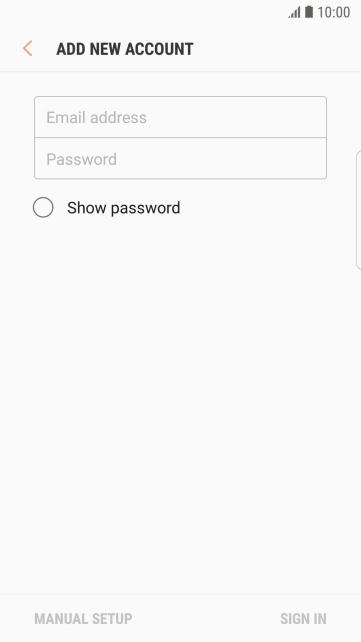 Press Email address and key in your email address.