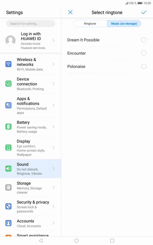 Press the required ring tones to hear them.