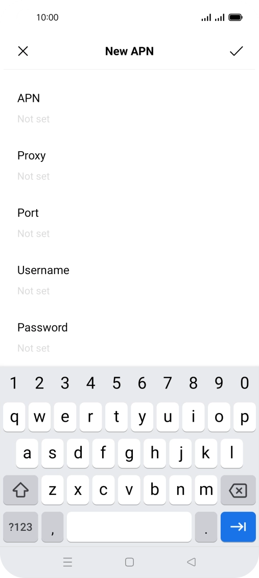 Key in secure and press the confirm icon.